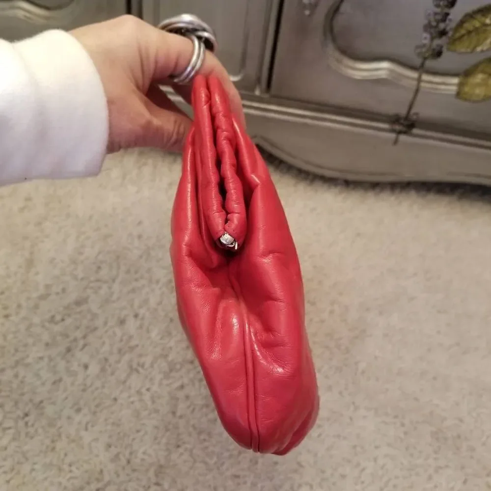 Anne Klein for Calderon Red Leather Purse Clutch - Picture 7 of 10